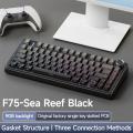 Aula F75 Mechanical Keyboard 80 Key with Gasket Structure 75% Layout Full-key Hot Swap Three-mode Bluetooth for Gaming Office. 