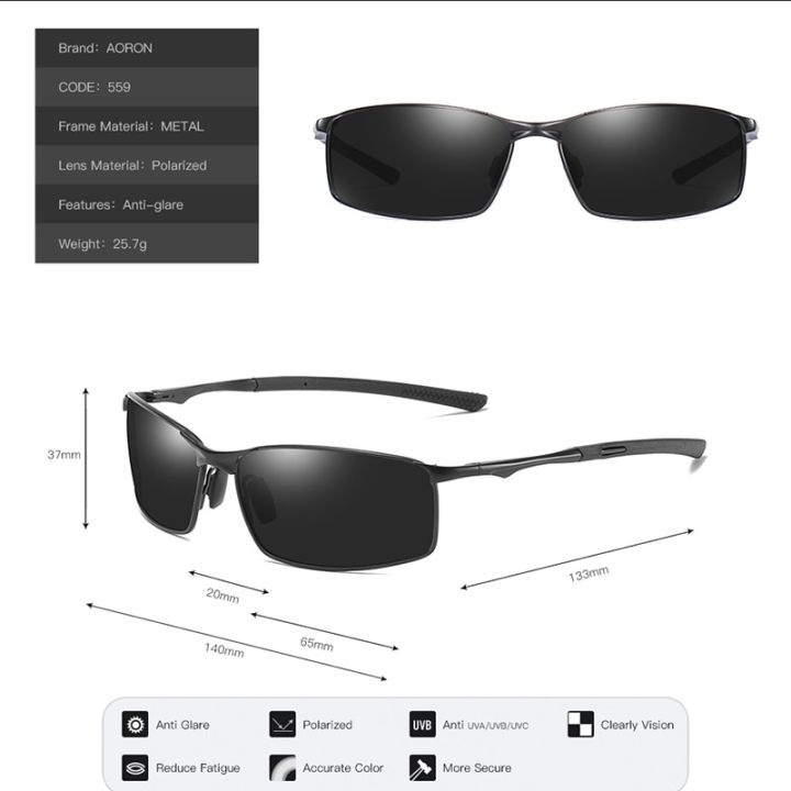Aoron%20Polarized%20Sunglasses%20Mens/Women%20Driving%20Mirror%20Sun%20Glasses%20Metal%20Frame%20Goggles%20UV400%20Anti-Glare%20Sunglasses%20Wholesale%20-%20Image%208