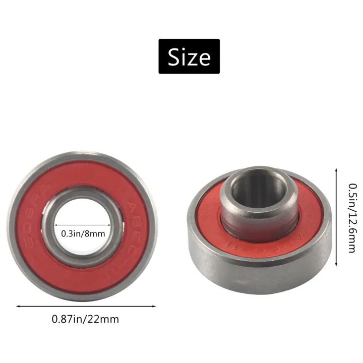 10Pcs%20608-%20Longboard%20Integrated%20Bearing%20Skateboard%20Wheel%20Bearing%20Inline%20Roller%20Skate%20Bearing%208X22X12.6mm,Red%20-%20Image%204