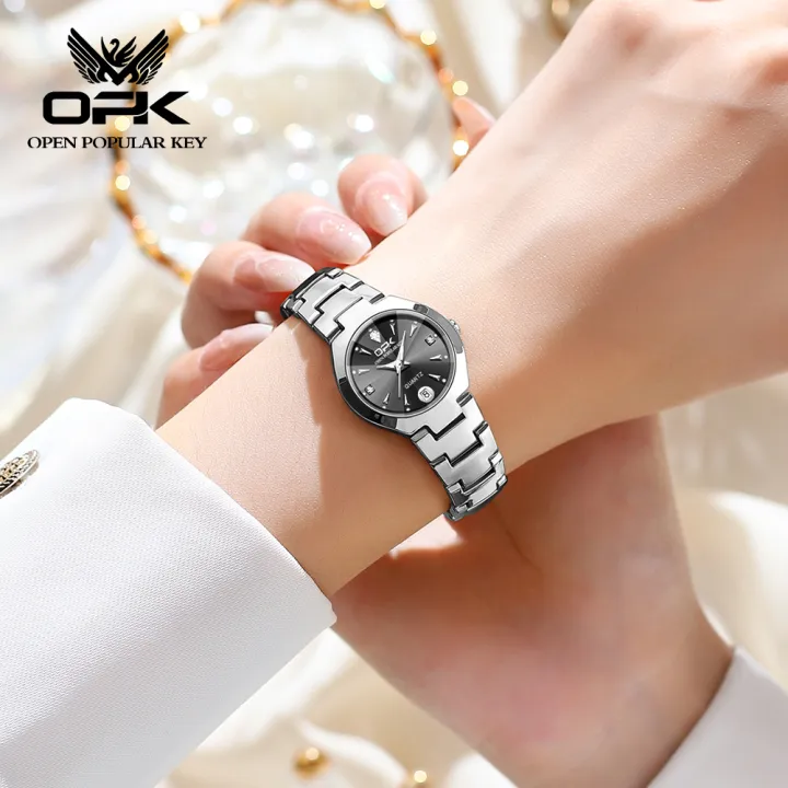 OPK%208105%20Couple%20Quartz%20Watch%20Classic%20Fashion%20Waterproof%20Glow%20Tungsten%20Steel%20Band%20Luxury%20Date%20Week%20Men's%20and%20Women's%20Couple%20Watch%20-%20Image%204