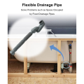 Gray Bathtub Shower Drain Pipe Flat P Trap Free Standing Tub Drain for Bath Bathtub Drain. 