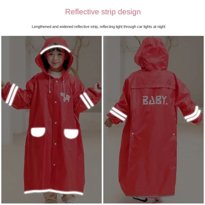 Korean%20Style%20Kid's%20Rain%20Poncho%20with%20Safety%20Reflective%20Stripes%20Students%20Waterproof%20Full-body%20Raincoat%20Reserved%20Backpack%20Space%20-%20Image%204