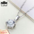 Carat Women Wedding Party Cubic Zirconia Pendant Necklace Stud Earrings Jewelry Set. 