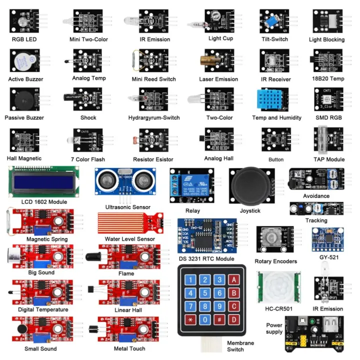 22-in-1 starter kit sensor module with tutorial for... 45 In 1 Sensors Modules Starter Kit Better Than 37 in 1 Sensor Kit For ...