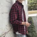 【Buy One Get One Free】Men's Shirt Korean Style Student Trendy Loose Shirt Men's Spring Slim-Fitting Plaid.