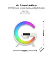 For New Wireless Charging mobile Light Up Speaker G Shape LED Wireless Table Speaker Color Changing Alarm Clock Charger Stand Bedside Light New. 