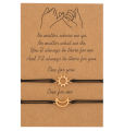 Cross-border Personality Sun, Moon and Stars Couple Bracelet Sun Moon Cutout Woven Adjustable Paper Card Bracelet 2 Wholesale. 