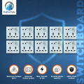 Bundle of 10 Pieces Multi-Function Universal Wall Gang Socket - 8 Pin Gang Universal Socket - Versatile & Convenient Power Solution - Compatible. 