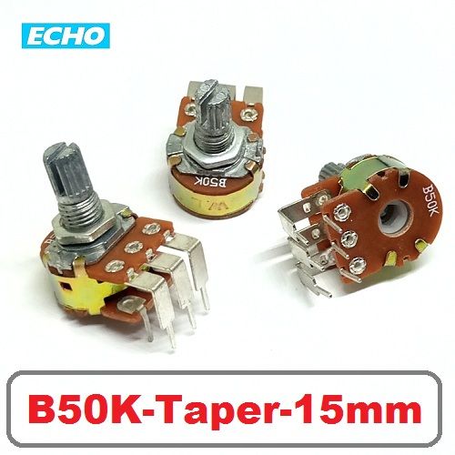 1ps- Potentiometer WH148 B50K 6Pin Bend foot 15mm Shaft 40step Taper Stereo Amplifier Volume