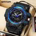 Sanda Men's Watches 50M Waterproof Quartz Wristwatch Sport Military LED Digital Watch for Male Relogios Masculino 3169. 