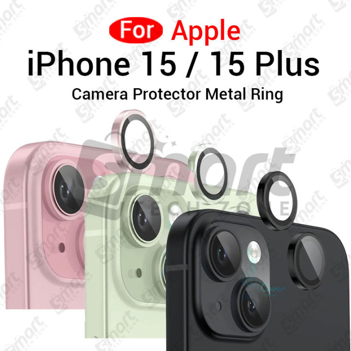 For Apple iPhone 15 15 Plus All Colour Camera Protector Metal Ring Tempered Glass Camera Lens Protector