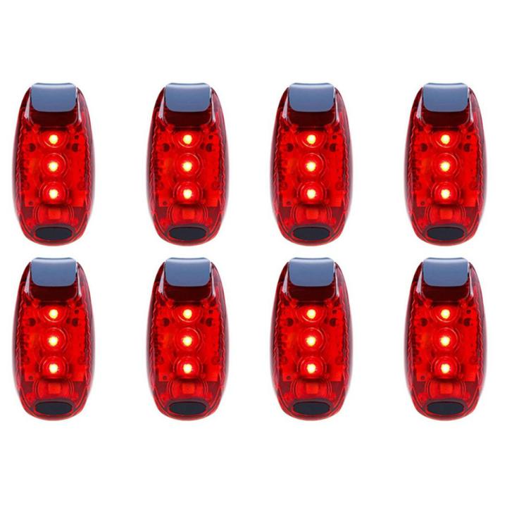 8 Pcs Safety Light Waterproof Red Flashing Bicycle Rear Light, Suitable for Running, Walking, Cycling, Helmet, Etc