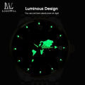 LouisWill Men's Fashion Watch Ultra-Thin Watch Earth Starry Sky Watch With Diamond Calendar Watch 50M Waterproof Luminous Watch Quartz Watch Steel Band Watch Men Wrist Watch With Luminous Pointers. 