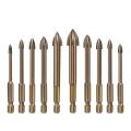 10PC Efficient Universal Drilling Tool,Multi-Function Cross Alloy Drill Bit Tip Tools,Carbide Drill Tap Bit Set. 