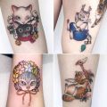 【Universal Car Parts Store】Little Animal Waterproof Temporary Tattoo Cute Cat Tattoos Body Art Fake Arm tatoo for kids.