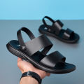 2023 summer new thick-soled casual sandals non-slip men's leather beach shoes dual-purpose sandals soft sole versatile.