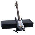 Mini Electric Guitar Model Miniature Decoration Musical Instruments with Case and Stand. 