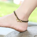 [ New ] Thai Ethnic Style Harajuku Mori Retro Copper Bell Beach Anklet Simple Clothing with Hand-Woven Foot Ornaments. 