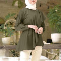 Ladies Islamic Clothing Modest Tops Solid Color Tunic Muslim Women Loose Casual Fashion Round Neck Women'S Long Sleeve T-Shirt. 