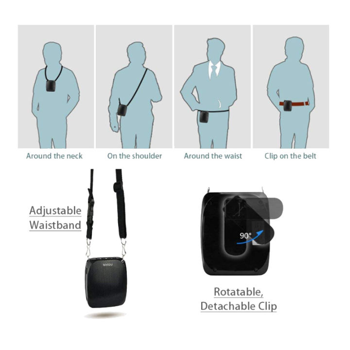 SHIDU%20Class%20D%20Voice%20Amplifier%20Wired%20Microphone%20Mini%20Audio%20Portable%20Speaker%20Natural%20Stereo%20Sound%20Loudspeaker%20for%20Teacher(Black)%20-%20Image%204