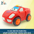 Mini Racing Friction Toy Racing De-Forming Car to Robot/ Push N Go Toys for Kids. 