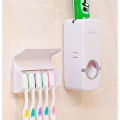 Bathroom Accessories Set Toothbrush Holder Automatic Toothpaste Dispenser Tooth Brush Holder Wall Mount Organizer Storage Rack. 