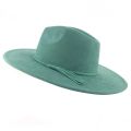 Suede Top Hat 9.5cm Wide Brim Fedora Hat Men Women Autumn Winter Felt Jazz Hats Classic Church Fedoras Chapeau Sombrero Mujer.