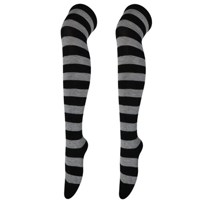 Trendy%20Women%20High%20Stockings%20Anime%20Stripe%20Socks%20Leg%20Warmth%20Over%20Knee%20Thigh%20Soft%20Dance%20Socks%20Ladies%20Preppy%20Cosplay%20Long%20Stocking%20-%20Image%204