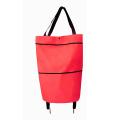 Foldable Shopping Pull Cart Trolley With Wheels Shopping Bags Reusable Large Waterproof Handbag.