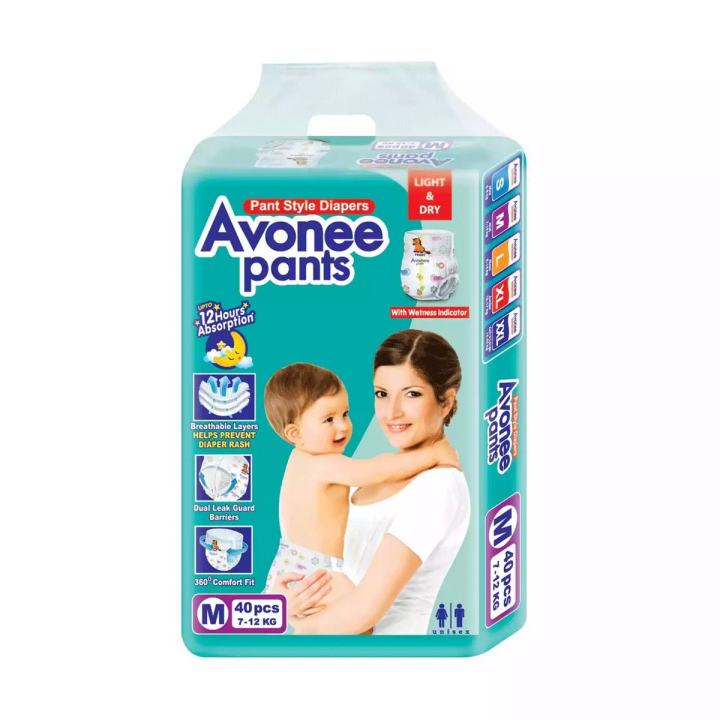 Avonee Pants Baby Diaper M (7-12 KG) 40PCS