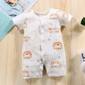 Summer baby short-sleeved rompers, thin jumpsuits, breathable baby clothes, newborn clothes, air-conditioned clothes, baby pajamas. 