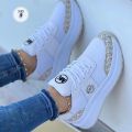 Big Size Women's Casual Sneakers White Shoes Outdoor Thick Sole Walking Breathable Tennis Sports Shoes Luxury Sneakers for Grils. 