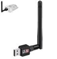 High-Speed 300Mbps Wireless USB WiFi Adapter 802.11n/g/b 2.4GHz with Antenna - New, Black.