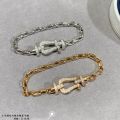 Seiko CNC 18k rose gold nautical U-shaped horseshoe buckle bracelet women's delicate light luxury girlfriend couple bracelet men. 