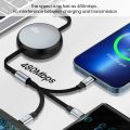 6A 100W 3in1 2in1 Fast USB Cable for Huawei/Honor Retractable Portable 3 in 1 Micro USB Type C Charger Cable For iPhone Samsung.