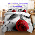 Red Rose Bedding Set Quilt Duvet Cover Comforter Pillow Case 3D HD Double Full King Twin Single 3PCS 2PCS Bedroom Flower.