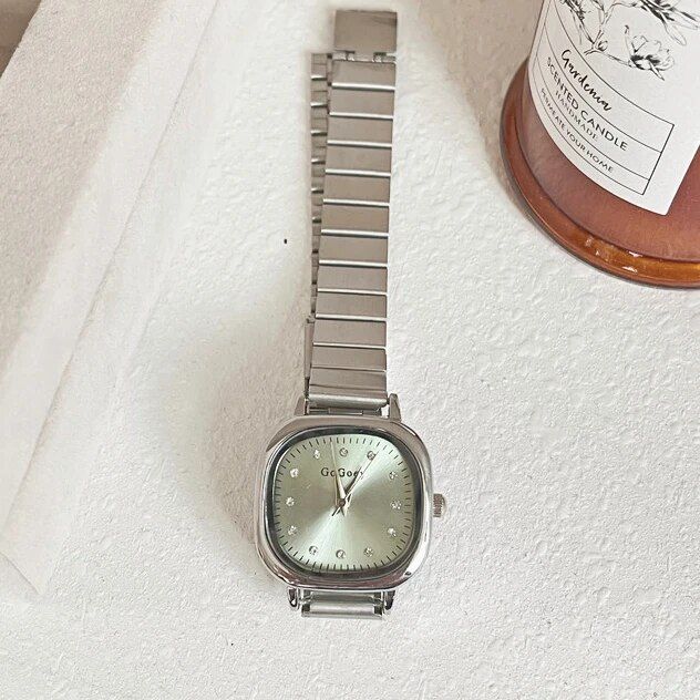 Women%20Small%20Square%20Quartz%20Watch%20Fashion%20Green%20Dial%20Stainless%20Steel%20Strap%20Wristwatch%20-%20Image%202