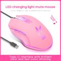 USB Wired Gaming Mouse Cool Lighting Type-C Portable Power saving mouse Creative mouse  Computer. 