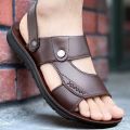 Men Leather Sandals Summer Classic Men Shoes Slippers Soft Sandals Men Roman Comfortable Outdoor Walking Footwearhn87 BunnyGarden. 