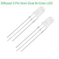 5Pcs- 3Pin Bi-Color Diffused 5mm LED Dual Color LED 5mm 3 Pin Diffused Round 5mm LED Light Emitting Diode 2 Color LED Light Bulbs For Electronics Project. 