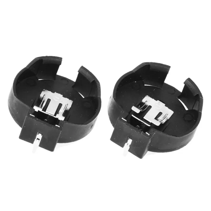 10%20Pcs%20CR2450%20Coin%20Cell%20Button%20Battery%20Socket%20Holder%20Case%202%20Pins%20Black%20-%20Image%204