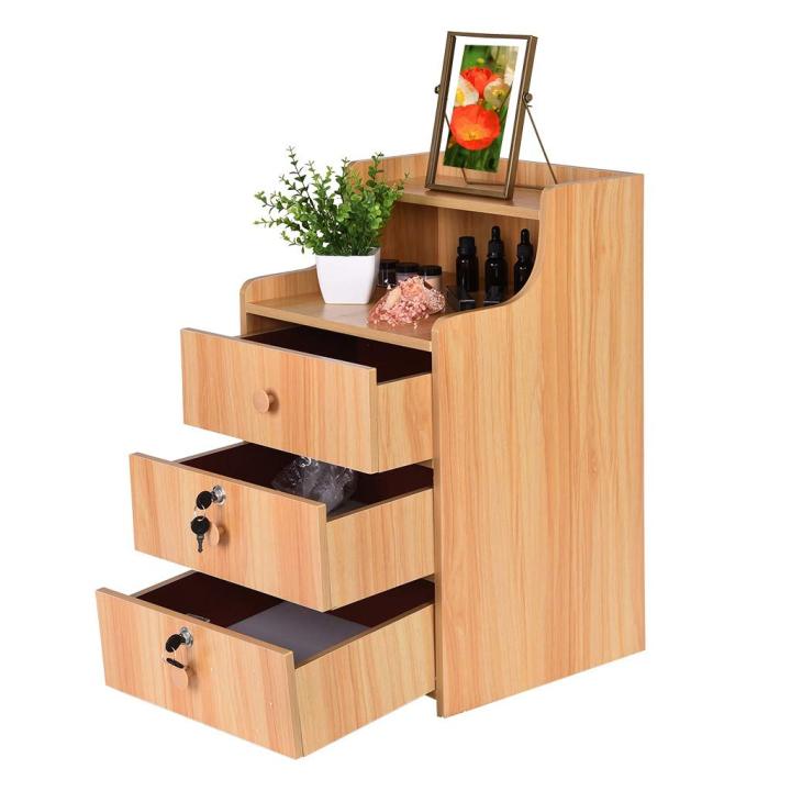 Simple%203%20Drawer%20High%20Bedside%20Table,%20Bedroom%20Bedside%20Table%20Coffee%20Table%20with%20Lock%20Cabinet%20with%20Open%20Shelf%20And%20Lock%20Drawer%2030X16%20Inches%20-%20Image%204
