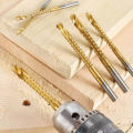2/3/6pcs Twist Drill Bit Set Serrated Titanium Plated Hss Screw Thread Bit Screw Metric Composite Tap Drilling Polishing Tools. 