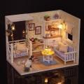 Doll House DIY Furniture Dust Cover 3D Wooden Mini Dollhouse Toy for Kids. 