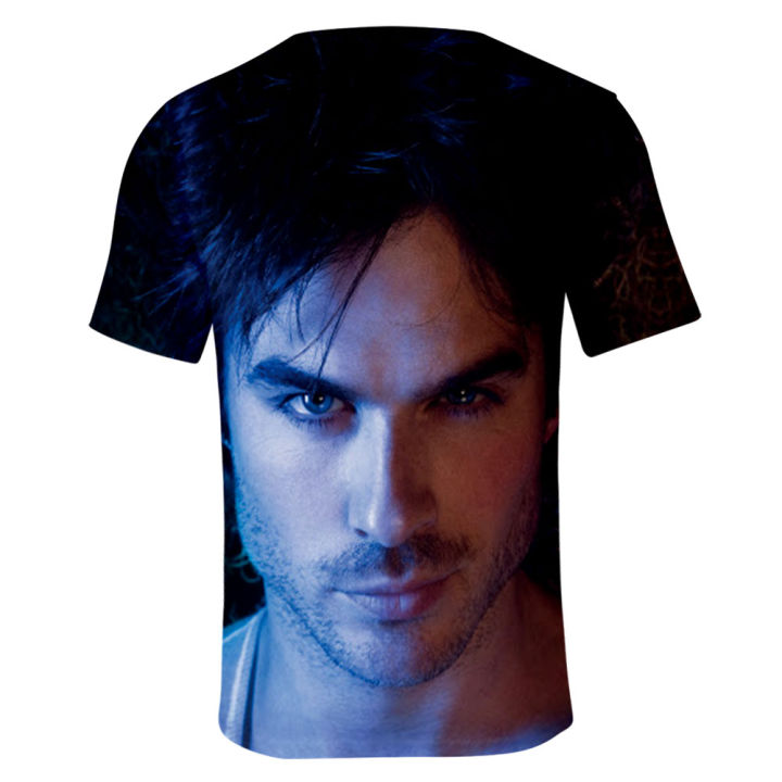 TV%20Series%20The%20Vampire%20Diaries%20Damon%20Salvatore%20Elena%20Gilbert%20Stefan%20Salvatore%203D%20T-Shirt%20Men/Women%20Short%20Sleeve%20T%20Shirt%20Clothes%20-%20Image%204