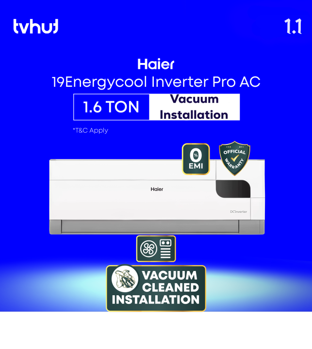 Haier 1.6 Ton EnergyCool Inverter Pro AC - 19EnergyCool with Official Warranty and Free Delivery
