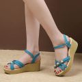 Sandals Women's2023New Shoes Women's Flat Platform All-Match Wedge Student High Heels Women's Summer Dress42. 