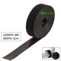 5M x 2cm Back to Back Velcro Cable Organizer Tie Hook and Loop Velcro Tape Reusable Fastening Wire Holder (Black).