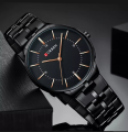 Authentic Curren 8321 Black Stainless Steel Analog Watch For Men - Black. 