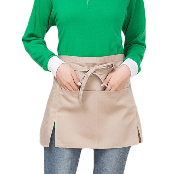 Women%20Kitchen%20Restaurant%20Waist%20Apron%20Solid%20Color%20Half%20Short%20Apron%20Adjusted%20With%20Pockets%20Pen%20Loops%20for%20Server%20Waiter%20Waitress%20-%20Image%205